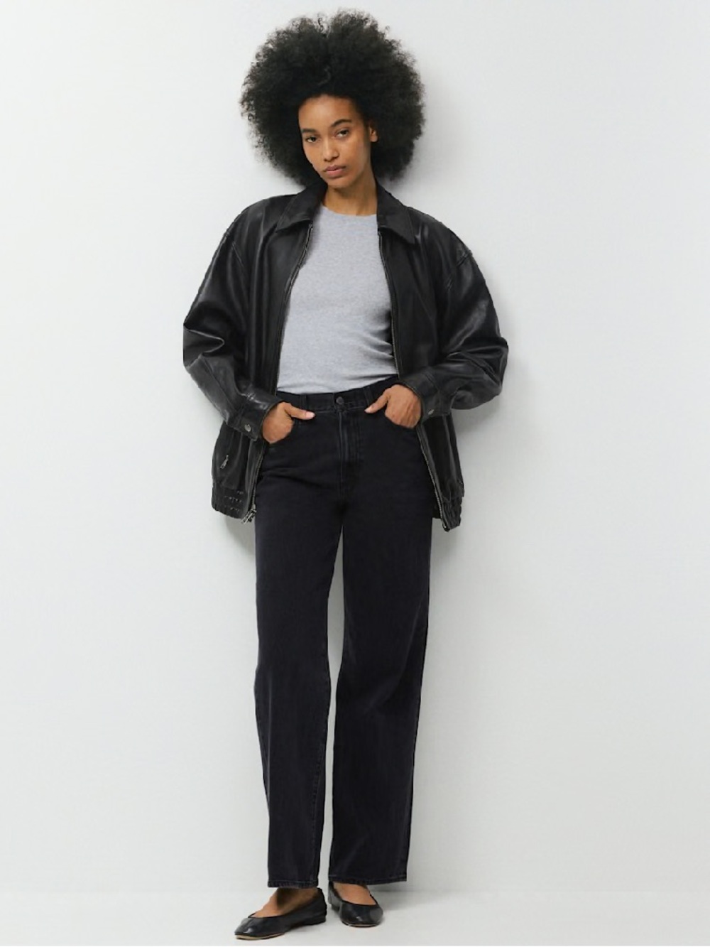 Aritzia Denim Forum “The Farrah” High Rise Wide Jeans Black Size 27